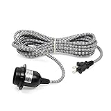 ArtifactDesign Black and White Zig Zag Fabric Cord Set 15 Feet Hanging Pendant Light Fixtures , Uses Standard Size E-26 Light Bulb , Great for Industrial Vintage Retro DIY Projects