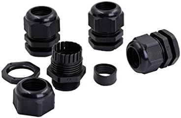 10pcs PG25 Thread Cable Gland Wire Connector Waterproof Black Adjustable M32 Plastic Cable Gland Reducer