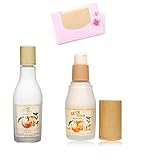 BUNDLE - SkinFood Peach Sake Emulsion for Pore Care 135ml + Skin Food Peach Sake Pore Serum 45ml + SoltreeBundle Natural Hemp Paper 50pcs
