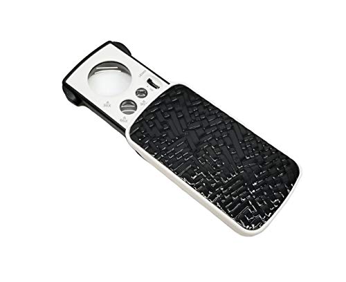 LED Slide Out Pop Up Magnifying Glass 30X, 60X, 90X, with UV Light for Jewelers Loupe, Stamps, Coins, Gems
