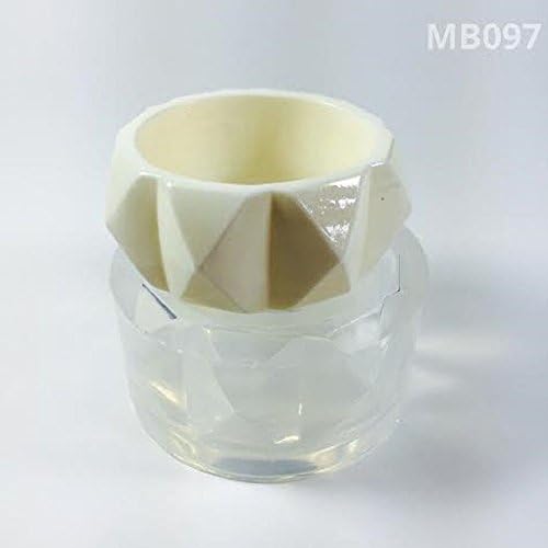 Alamould Molds Clear Silicone Mold for Creating a Raised Pyramid Pattern Bangle Bracelet (MB097)