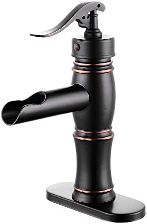 MYHB Bathroom Vanity Basin Sink Faucet Single Handle Lever Mixer Tap (Oil Rubbed Bronze HY0817H)