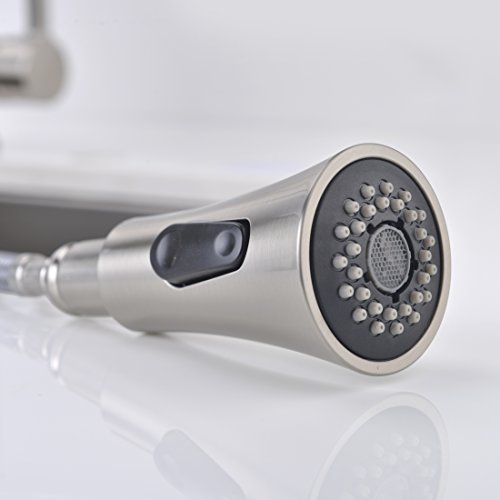 Kitchen Faucet Brushed Nickel Delle Rosa Pre-rinse Spring Durable and Sturdy Single Handle Pull Out Kitchen Sink Faucet