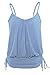 Aleumdr Womens Blue Retro Swimdress Swing Strap Tankini Swim Top Large