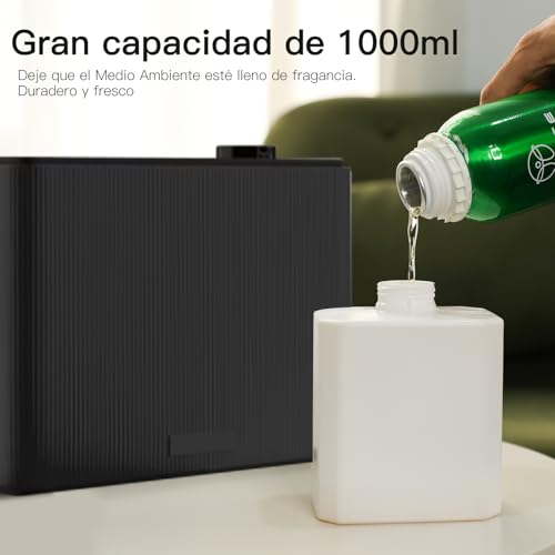 NAMSTE Grande Difusor de Aceites Esenciales Profesional 1000ml, Inteligente Difusor de Aceite Esencial sin Agua 12000 Pies, Difusor de Aceites Esenciales WiFi & Bluetooth & HVAC para Centro Comercial
