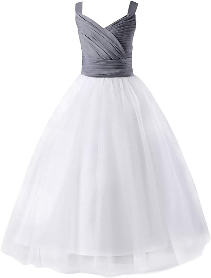 Weileenice 3-16Y Big Girls Lace Bridesmaid Dress Flower Kid Wedding Ball Gown