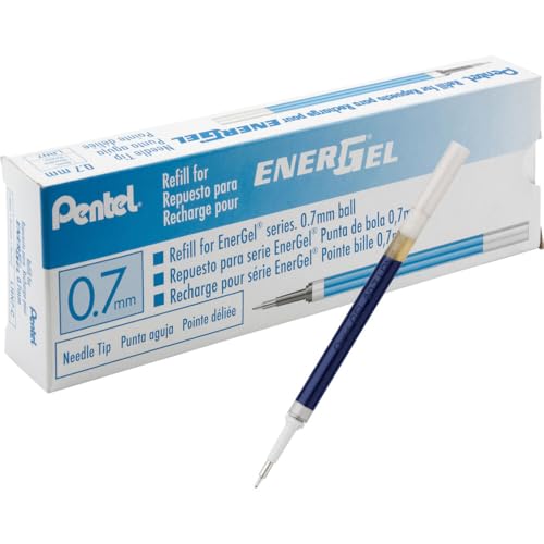 Pentel Refill Ink for EnerGel Liquid Gel Pen, (0.7mm), Needle Tip, Blue Ink, 1…