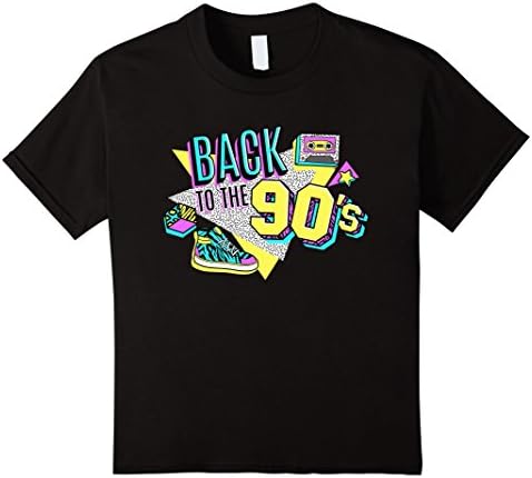 Kids Back To 90s Tshirt - 90s Child Baby - Retro Sneakers Tee 8 Black