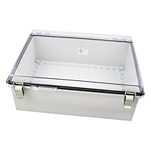 bud industries ptq11064 °C IP 67 pc 10% fibra de vidrio con bisagras, con cubierta transparente, color gris