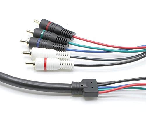 THE CIMPLE CO - Component and Composite Video Audio Cable – (3 Pack) Gold Plated 5 RCA Cables (12 ft Length) – Supports 480i, 480p, 720p and 1080i