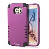 S6 case, Pasonomi® 3-piece 3 in 1 Combo Hybrid Defender High Impact Body Armor Hard Pc & Silicone Case Protective Cover for Samsung Galaxy S6 (Purple)