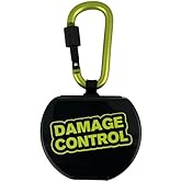 Damage Control Mouth Guard Case with Carabiner Clip – Heavy Duty Ventilated Shell, Easy Open, Attachable Storage for Lip Guards & Sports Mouthpieces – Black