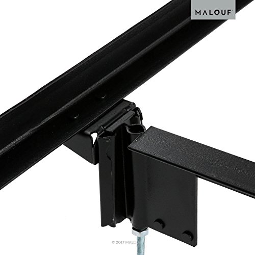 STRUCTURES STEELOCK Headboard-Footboard Super Duty Steel Wedge Lock Metal Bed Frame with Adjustable Height Glides - Functions as Bed Rails - Queen