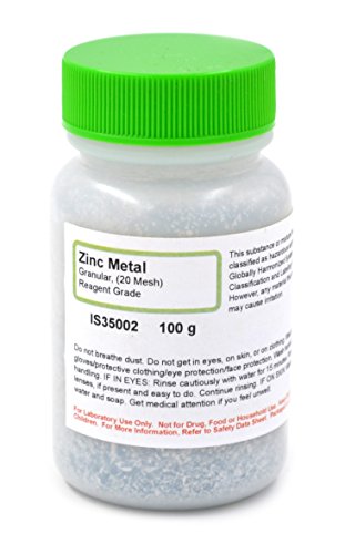 Reagent Grade Granular Metal Zinc, 20 Mesh, 100g - The Curated Chemical Collection