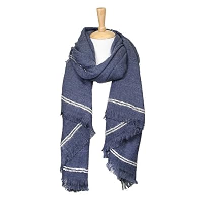 Women's Winter Warm Solid Oblong Scarf with Accent Border Women's Winter Warm Solid Oblong Scarf with Accent Border
