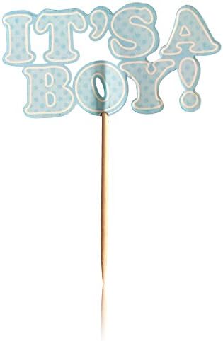 24 Pcs Blue "It's a Boy" Baby Shower Cupcake Toppers