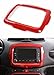 Dwindish ABS Dash Board Car DVD Player GPS Frame Trim Cover for Jeep Renegade 2015-2017 Strength + Smart Red