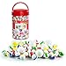 Kiddie Play 200 Glass Marbles for Kids Bulk Including 6 Shooters in Reusable Storage Box