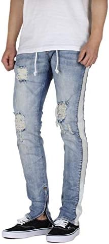 Men's M. Blue Destroyed Ankle Zip Jeans with Side Stripe KND4153