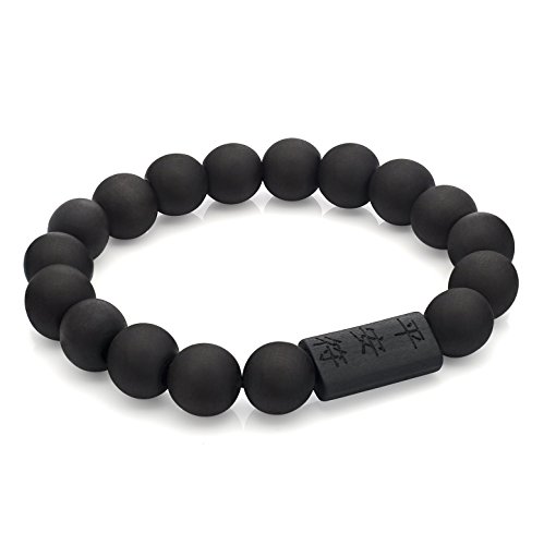 FIBO STEEL 2Pcs 11mm Wood Beaded Bracelet for Men Buddhist Beads Elastic - //medicalbooks.filipinodoctors.org