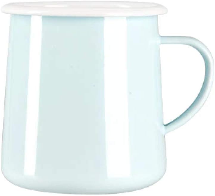 Enamel Camping Cups Coffee Mugs or Cold Campfire Beer,Great for Use While Camping and Outdoors. 19 Oz (550 ml) (Light blue)