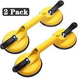 FCHO Glass Suction Cups Heavy Duty Aluminum Vacuum Plate Handle Glass Holder Hooks to Lift Large Glass/Floor Gap Fixer/Tile Suction Cup Lifter/Moving Glass/Pad for Lifting/Dent Puller (2 Pack)