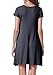 msllen Women's Plain Short Sleeve Loose Swing Casual T Shirt Dress with Pockets