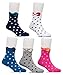 Maiwa Cotton Bowknote Almost seamless Socks for Girls 5 Pack (6years-8years/Little Kid 12T-2/18cm-20cm)