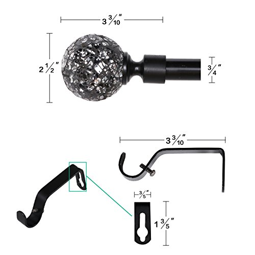 2 Pack Window Curtain Rods for Windows 28 to 48 Inches Adjustable