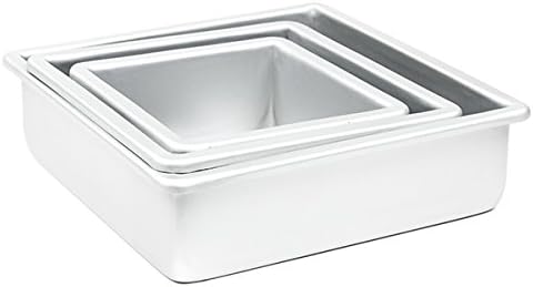 Fat Daddios Cake Pan Set of 3, Square 3 Inches (6, 8 10)