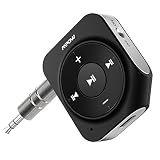 Mpow Bluetooth Car Adapter with 2 Built-in Mics, 15 Hours Hands-Free Talking Bluetooth Receiver, Bluetooth Aux Adapter with Sleep Mode for Power Saving