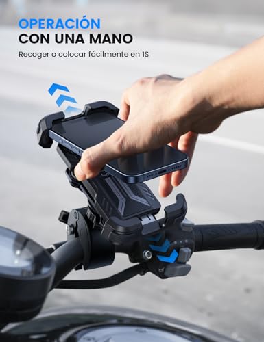 Lamicall Porta Celular para Moto Bicicleta - Antivibración [Dual Vibración Amortiguador] Soporte Celular Bicicleta con Mejorado Monturas de Manillar,para iPhone 15 Pro MAX 16 17 Pro, 4.7-6.7" Celular