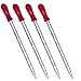 OESS Thick Glass Graduated Dropper Pipettes 1ml with Red Rubber Caps Pk/4