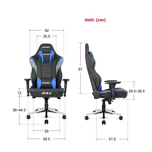 AKRacing Masters Series Max Gaming Chair with Wide Flat Seat, 400 Lbs