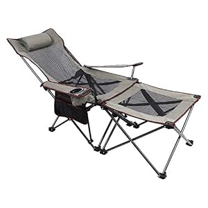 Yeego Direct Chaise De Camping Pliant Extérieur Chaise Longue Avec Repose-pieds Et Porte-gobelet,table D’appoint…