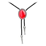 Joxevyia Red Stone Bolo Tie for Men