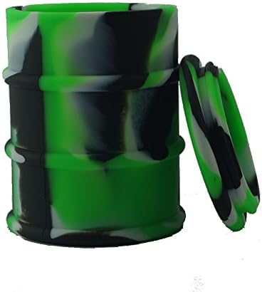 Eoozon 500ml Mega Silicone Barrel Drum Shape Non-stick Silicone Dab Container Wax Jar Pop Top With Tight Cap (Black/White/Greem)