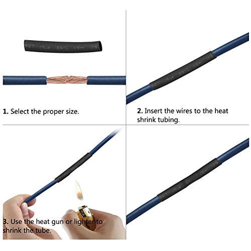 Heat Shrink Tubing, Tabiger 580pcs Electrical Shrink Wrap Insulation Tubes, 2:1 Shrinkage Ratio Shrink Tube, 7 Colors 11 Sizes Wire Wrap Cable Sleeve Sets in Storage Box