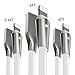 Aimus Phone Charger Cable, 3 Pack 0.4FT+4FT+6FT Data Cable Line with LED Light USB Charger Cable Gaming Charging Cable Cord Compatible with iPhone X/8/8 Plus/7/7 Plus/6/6s/5/5S, iPad and iPod- White