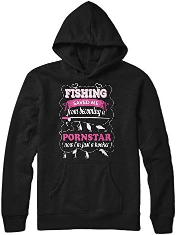 Yametee Unisex Fishing Saved Me From Becoming Porn Star Shirt Gildan - Pullover Hoodie (Black, XL)