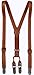 Jabeu Kids and Baby Cute Leather Suspenders, Y Back Adjustable Solid Color with Metal Clip on Clasp, Skinny Style - Half Inch