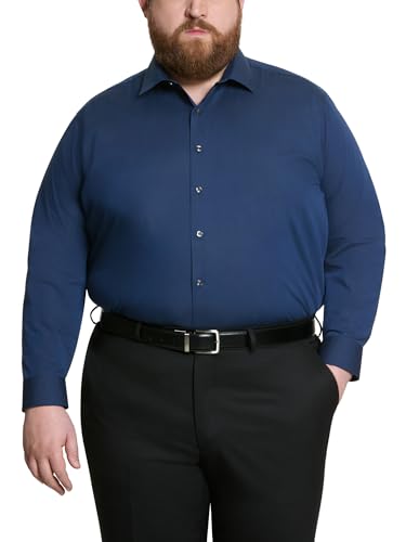 Kenneth Cole Dress Shirt Big and Tall Solid Camisa Esmoquin, Azul Medio, 4XL Alto (51 cm Cuello 94/97 cm Manga) Hombres