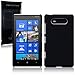 NOKIA LUMIA 820 HYBRID RUBBERISED BACK COVER CASE (SOLID BLACK)