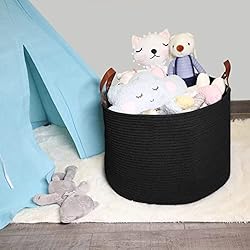XXL Multi Purpose Black Large Blanket Basket Living