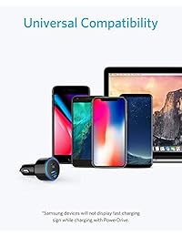 Anker - Cargado USB C oara automóvil, PowerDrive Speed+2 PD con 1 PD y 1 PIQ, con alimentación para MacBook, Pixel, iPhone X 8 8 Plus, y PowerIQ 2.0 de carga rápida para Samsung S9 S8 S8+, serie Galaxy y más