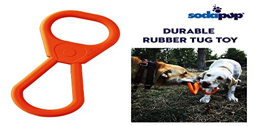 SodaPup: Tug War Dog Toys shaped like a Can Opener + Tough Dog Toys for Large Dogs, USA Made - Orange