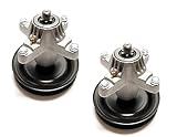 2 Updated (tapped mounting Holes, Bolts Included) Spindles - Compatible with: MTD Spindle 618-0624 918-0624 618-0659 918-0659 918-0624A 918-0624B 918-0659A 918-0659B