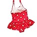 Taiycyxgan Baby Toddler Girls One-Piece Swimsuit Bowknot Spots Swimwear With Headbands,Medium / 3-4 Years,Red