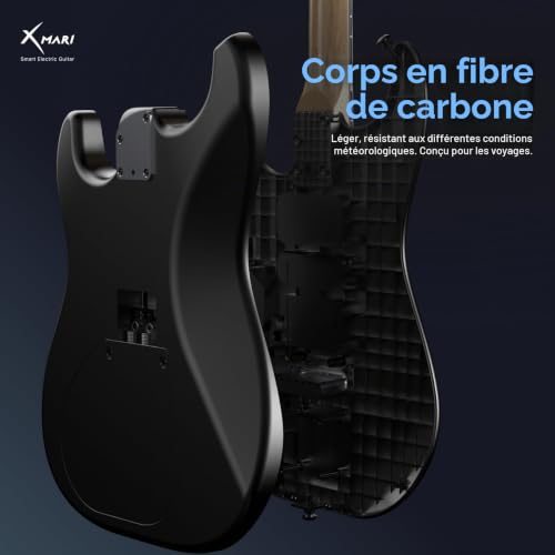 Enya XMARI Smart Electric Guitar with Built-in DSP Effects, 4 Presets, USB-C OTG Recording, Headphone Output, Custom Ceramic Pickups, Carbon Fiber Body, with Bag