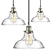3-Pack Pendant Light Hanging Glass Ceiling Mounted Chandelier Fixture, SHINE HAI Modern Industrial Edison Vintage Style